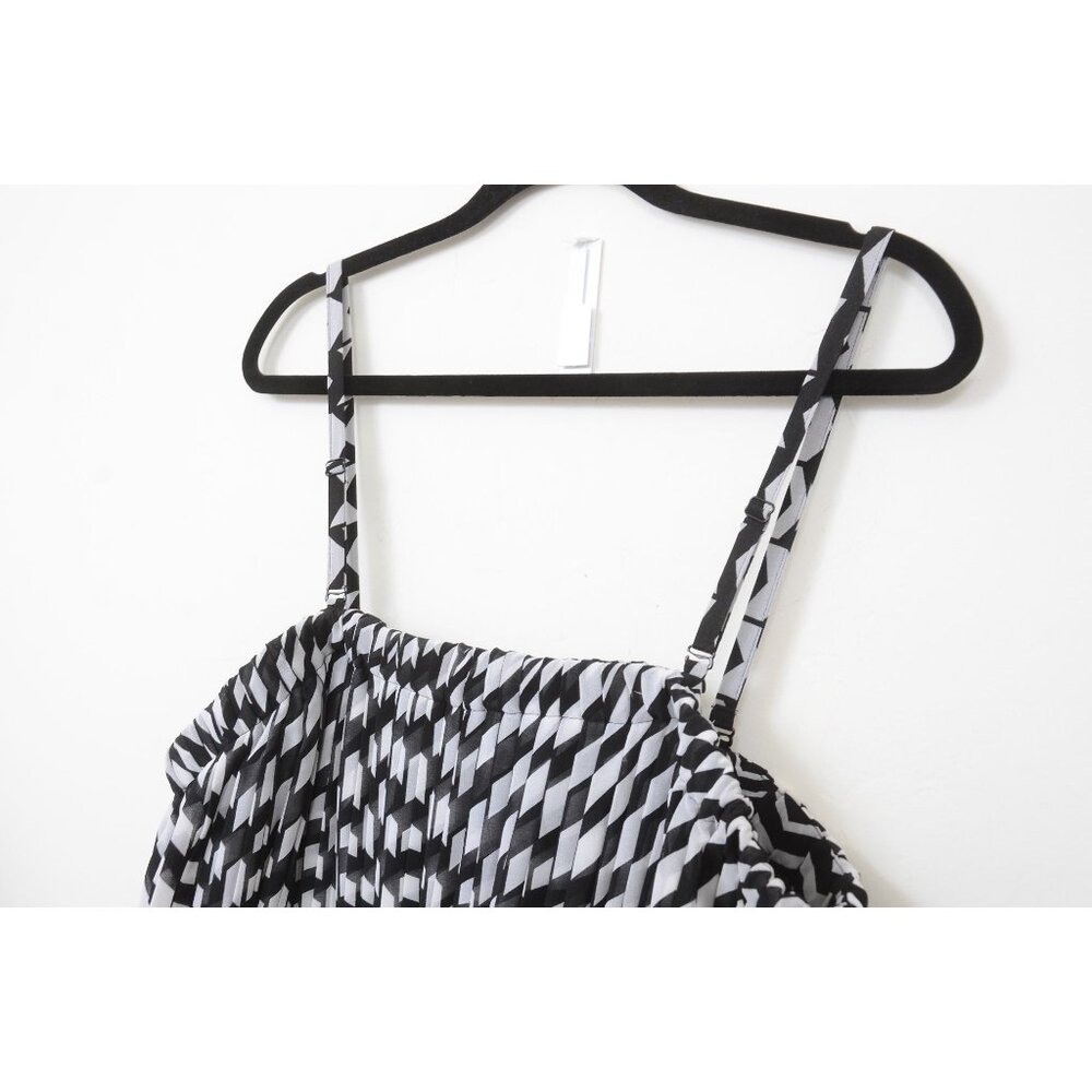 Lane Bryant PLUS 18/20 Chevron Pleated Black/White Maxi Summer Vacation Dress - Picture 9 of 16